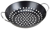 Omaha Non-Stick Grill Basket, 13-1/2 in L, Steel, Black, Build-in Handle